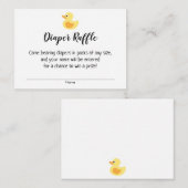 ラバーダック付きベビーシャワーおむつラッフルチケット エンクロージャーカード (正面/裏面)