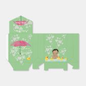 ラバーダック付き可愛いアフリカ系アメリカ人ベビーシャワー フェイバーボックス (折り畳みなし)