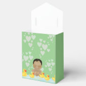 ラバーダック付き可愛いアフリカ系アメリカ人ベビーシャワー フェイバーボックス (オープン)