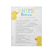 ラバーダック子供部屋押韻ベビーシャワーゲームパック ノートパッド (回転)