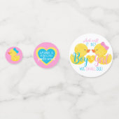 ラバーダック性別リビール装飾テーブル コンフェッティ (正面)