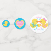 ラバーダック性別リビール装飾テーブル コンフェッティ (裏面)