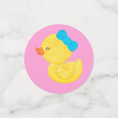 ラバーダック性別リビール装飾テーブル コンフェッティ (スモール正面)