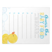 ラバーダック推測ベビー食品ゲーム答えパック ノートパッド (正面)