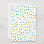 ラバーダック最初の誕生日パーティブルーイエロー 招待状 (裏面)