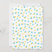 ラバーダック最初の誕生日パーティブルーイエロー 招待状 (裏面)