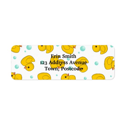 ラバーダック模様 ラベル (正面)