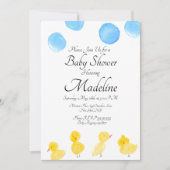 ラバーダック水カラー絵を描ベビーシャワー 招待状 (正面)