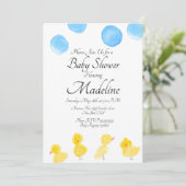 ラバーダック水カラー絵を描ベビーシャワー 招待状 (スタンド正面)
