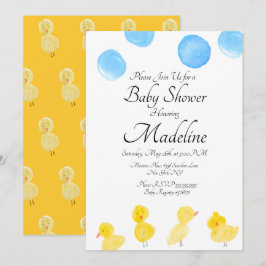 ラバーダック水カラー絵を描ベビーシャワー 招待状