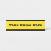 ラバーダック玩具黄秋秋無地の色 デスクネームプレート (正面)