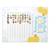 ラバーダック絵文字ベビーブックベビーシャワーゲームパック ノートパッド (正面)