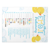 ラバーダック絵文字子供部屋韻シャワーゲーム ノートパッド (正面)