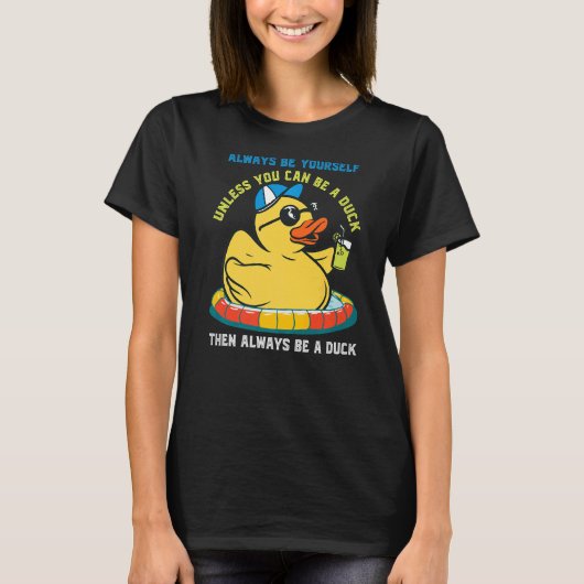 ラバーダック自分の黄色のラバーダックゴム Tシャツ (正面)