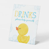ラバーダック誕生日またはベビーシャワー飲料パーティー 台座サイン (正面)