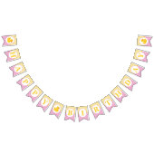 ラバーダック誕生日バナー | ピンクとイエローアヒル バンティングフラッグ (全)