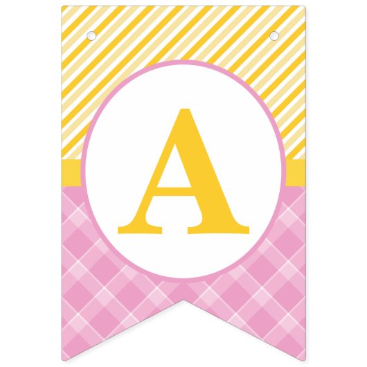 ラバーダック誕生日バナー | ピンクとイエローアヒル バンティングフラッグ (第3の旗)