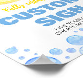 ラバーダック誕生日パーティーテーブルサイン ポスター (角)