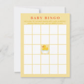 ラバーダック赤ちゃんシャワービンゴカード | かわいいダッキー(アヒルちゃん)ガ ノートカード (正面)