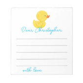 ラバーダック1st誕生日タイムカプセルノートシート ノートパッド (正面)