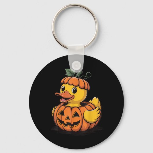 ラバーダック・カボチャ・ハロウィン キーホルダー (正面)