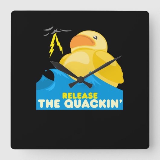 ラバーダック スクエア壁時計 (正面)