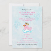 ラバーダック(ピンク)誕生日パーティーへの招待 招待状 (正面)