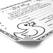 ラバーダック ペットとして迎え入れぬりえ証明書 ポスター (角)