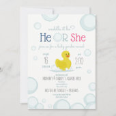 ラバーダックWundad It Beベビージェンダーの公開 招待状 (正面)