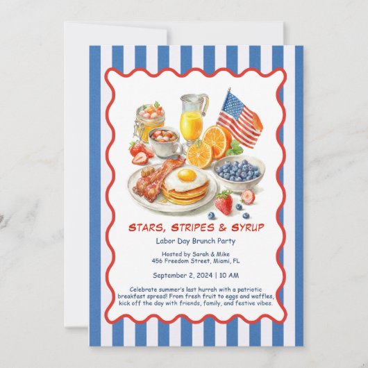 ラバーデイブレックファスト招待状パトリオティックブランチ 招待状 (正面)
