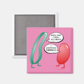 ラバーバンドとゼリービーンおもしろいのかわいい子どもたちが押韻 マグネット (正面/裏面)