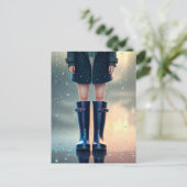 ラバーレインブーツ、ポストクロッシング ポストカード (スタンド正面)