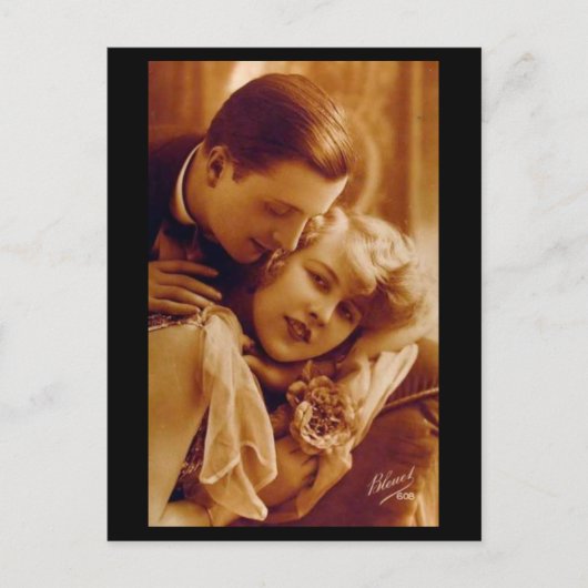 ラバーロマンチックなカップルヴィンテージ ポストカード (正面)