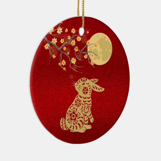 ラバ中国のスムーンレッドフォイル セラミックオーナメント (右)