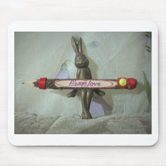 ラバ感動的ス：常にラブサインアートプリント マウスパッド (正面)