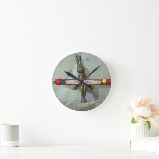 ラバ感動的ス:常にラブサインアートプリント ラウンド壁時計 (ホーム)