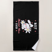 ラバ最高のスのママ ビーチタオル (正面)