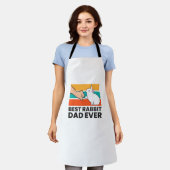 ラバ最高のスパパエバおもしろいビットファーザーラビットブ エプロン (着用した状態)