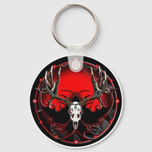 ラバ鹿，炎 キーホルダー (正面)