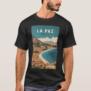 ラパズボリビアイラストレーショントラベルアートヴィンテージ Tシャツ