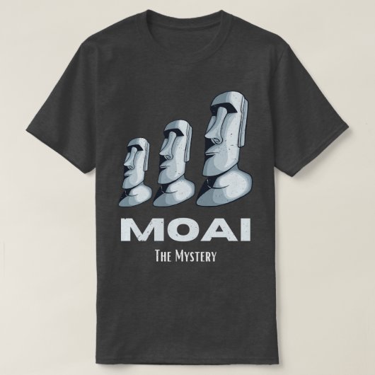 ラパヌイモアイ復活島像の頭の謎 Tシャツ (デザイン正面)