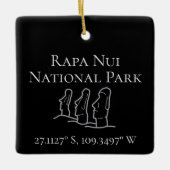 ラパヌイ緯度&経パーソナライズされた度 セラミックオーナメント (正面)
