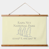 ラパヌイ緯度&経度 吊り下げ型タペストリー (正面)