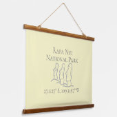 ラパヌイ緯度&経度 吊り下げ型タペストリー (傾斜あり)