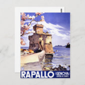 ラパロジェノバイタリアヴィンテージ旅行ポスター ポストカード (正面/裏面)