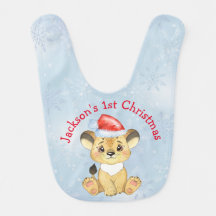 ラパーソナライズされたイオン第1クリスマス男の赤ちゃんブルー
