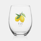 「ラパーソナライズされたドルチェヴィータ」レモン ステムなしワイングラス (正面)