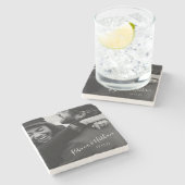 ラパーソナライズされたブカップ結婚ルのデート   ストーンコースター (横)