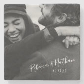 ラパーソナライズされたブカップ結婚ルのデート   ストーンコースター (正面)