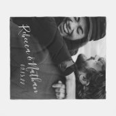 ラパーソナライズされたブカップ結婚ルのデート フリースブランケット (正面(横))